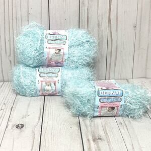 Bernat Baby Lash Eyelash Yarn Color Gentle Green #5 Bulky Lot of 2 Skeins